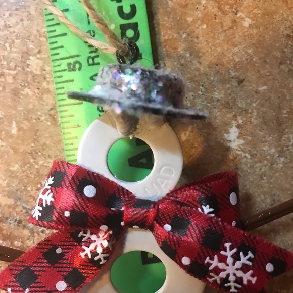 New Handmade Welded Metal SNOWMAN Christmas Tree ORNAMENT - Picture 5 of 7